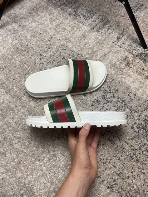 gucci flip flops white size 12|Gucci Flip Flops for cheap.